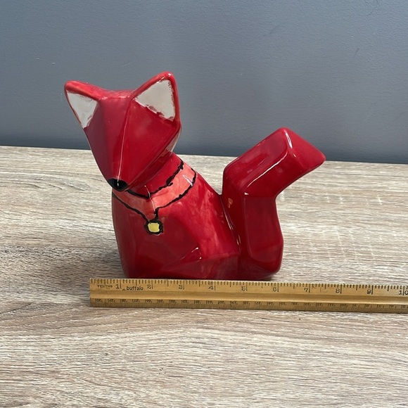 Hand Painted Red Ceramic Fox Figurine - Picture 6 of 7